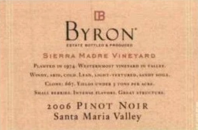 Byron - Pinot Noir Santa Barbara County Sierra Madre Vineyards 2006 (750ml)