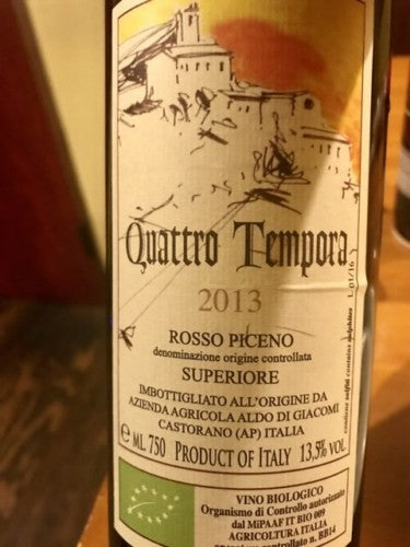 Azienda Agricola Aldo di Giacomi Quattro Tempora 2019 (750ml)