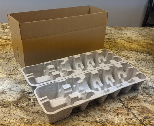 Wine Shipping Box with Protective Pulp Inserts - 1 Magnum (1500ml) Bottle